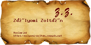 Zólyomi Zoltán névjegykártya